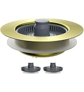 Hibbent Upgraded 3 in 1 Kitchen Sink Drain Strainer and Stopper Combo, Stainless Steel Metal Pop ...