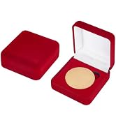 AHANDMAKER 2 Pcs Single Challenge Coin Display Case Military Coin Holder Display Red Square Velve...