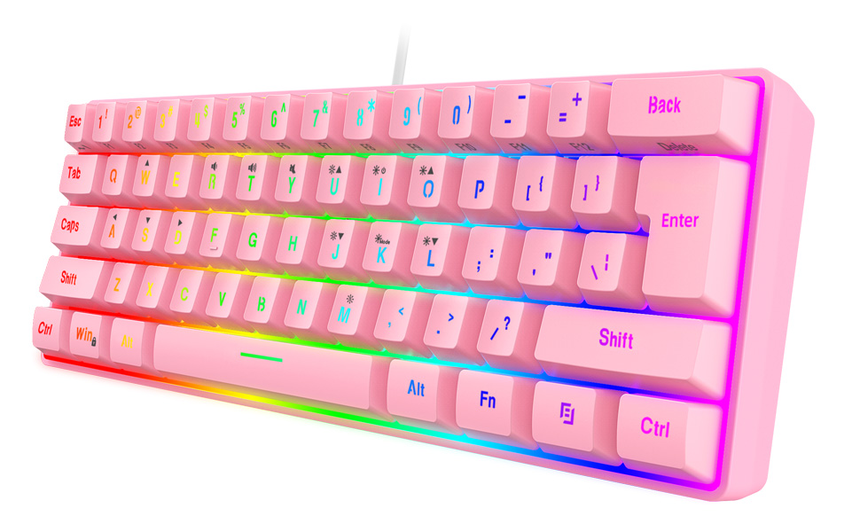 small pink gaming keyboard
