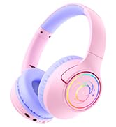 Kids Bluetooth Headphones, 85H Wireless Headphones for Kids, Colorful LED Lights, 85/94dB Safe Vo...