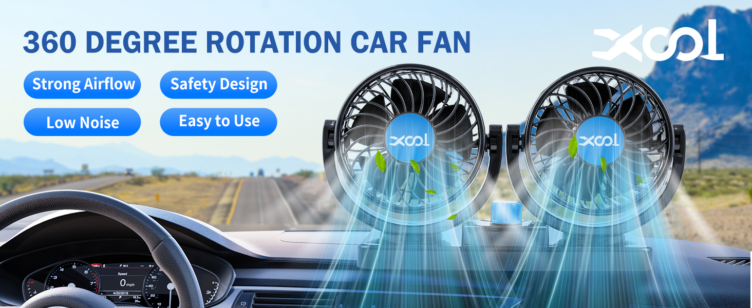 Dual Head Car Fan