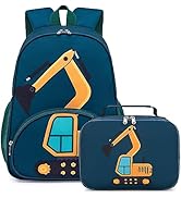 LOIDOU Kids Backpack with Lunch Box Set, Toddler Preschool Boy Backpack with Chest Strap Kinderga...