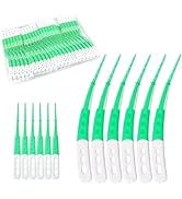 ACSKD Dental Floss Picks with Soft Rubber Brush Heads, Straight and Curved Brush Head Design, 288...