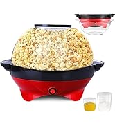 TLGREEN 6 Quart Popcorn Machine, Electric Hot Oil Popcorn Maker Machine, Stir Crazy Popcorn Poppe...