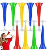 Homoyoyo 10Pcs Stadium Horn: Sturdy Plastic Trumpet Noise Makers Loud Stadium Horns Vuvuzela Plas...