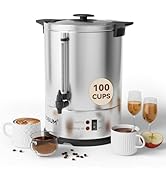 MOOSUM 100-Cup Commercial Coffee Maker Hot Water Urn, 4 Gallon Large Capacity Hot Drink Dispenser...