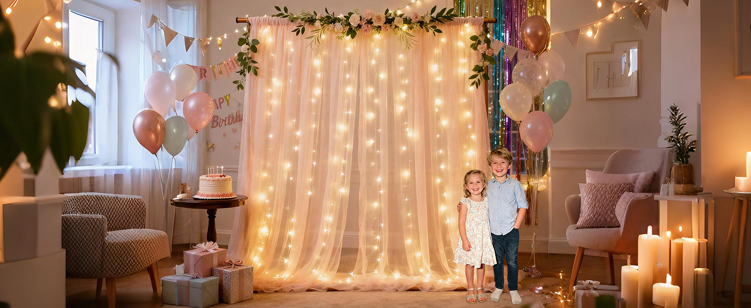 Black Tulle Backdrop Curtain