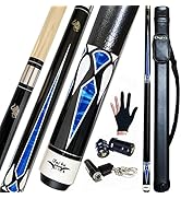 Tai ba cues 2-Piece Pool cue Stick + Hard Case, 13mm Tip, 58", Hardwood Canadian Maple Profession...