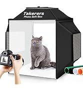 Takerers 16"x16" Photo Studio Light Box Photography, 480 LED Product Lightbox with 3 5500K Steple...