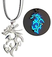 Yjcnelcr Luminous Dragon Necklace Pendant Necklaces Fashionable Luminous Necklace Men And Women O...
