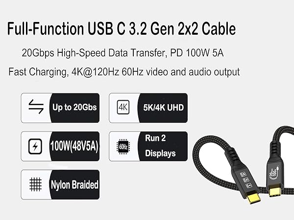 USBC to USBC 3.2 Gen 2x2 Cable
