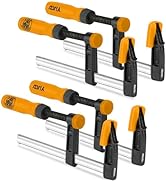 4-Pack 6-Inch Woodworking Clamps Set – Bar Clamps, Parallel Clamps &amp; F Clamps with Non-Marring Pa...