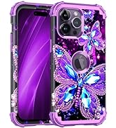Miqala Compatible with iPhone 14 Pro Case,Glow in The Dark Three Layer Heavy Duty Shockproof Hard...
