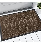 Yimobra Welcome Door Mat, Heavy Duty Sturdy Front Door Mat for Home Entrance, Garage and Garden O...