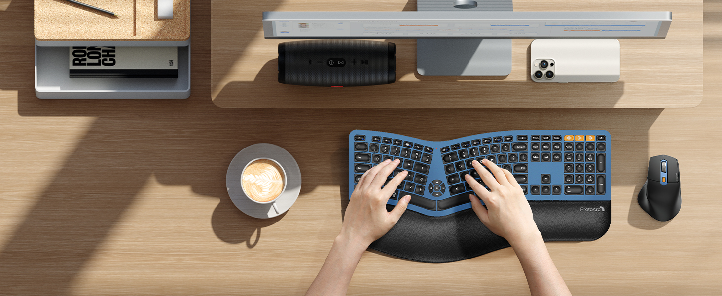 EKM01 plus Full Size Ergonomic Wireless Keyboard Mouse Combo - dark blue A+ page (5)