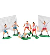 9Pcs White Soccer Cake Toppers Plastic Soccer Players Toy Football World Cup Party Cake Decoratio...