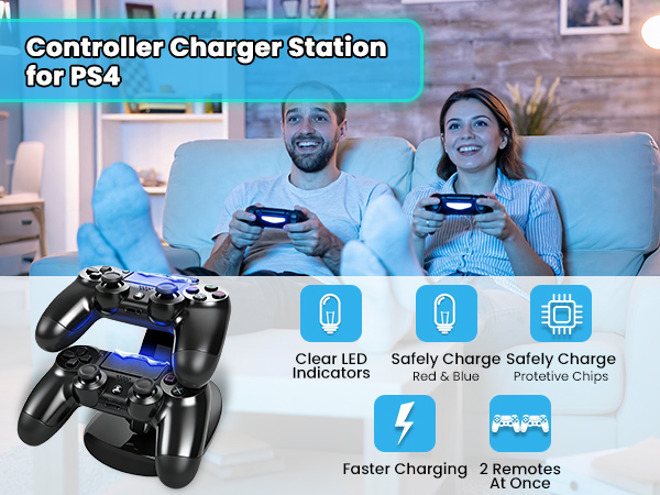 Controller Charger Dock Station for PS4