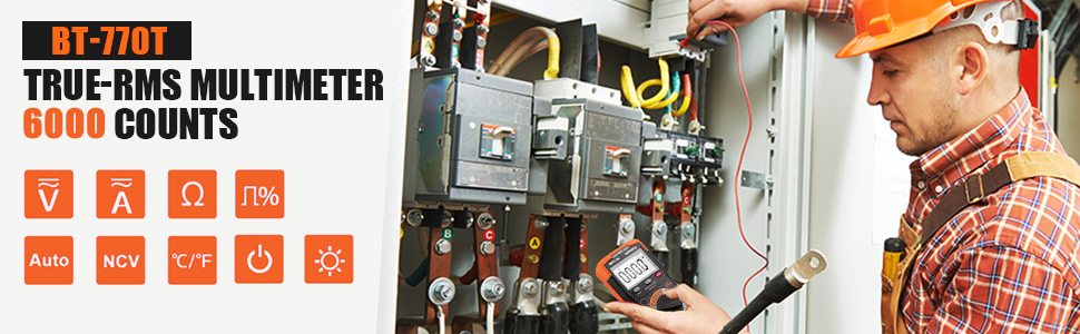 With Beep and LEDs alarm for NCV (Non-contact voltage) Continuity Testing , Data Hold, 
