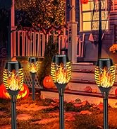 Solar Flame Lights Outdoor, Solar Torch Lights with Flickering Flame for Garden Decor - Waterproo...
