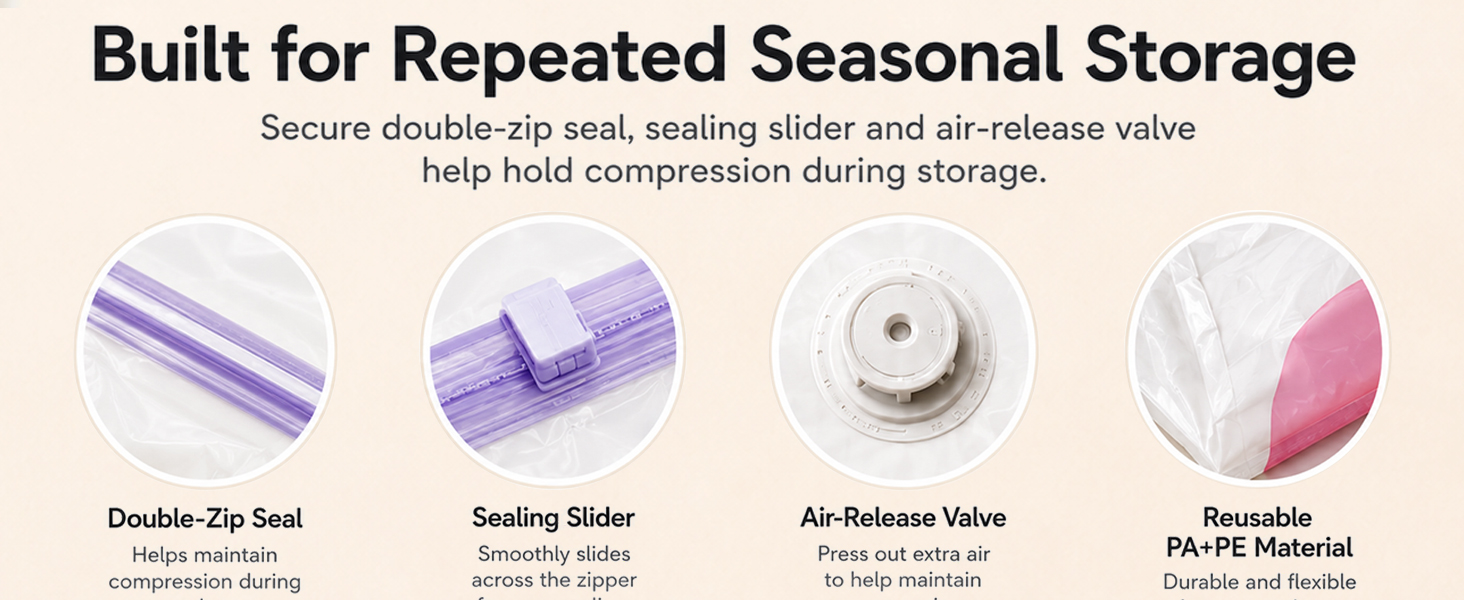 no pump vacuum storage bags