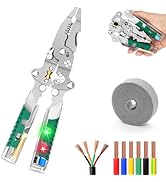 18 in 1 Wire Stripping Pliers with Voltage Tester, Folding Stylus Screwdriver Wire Stripper, For ...