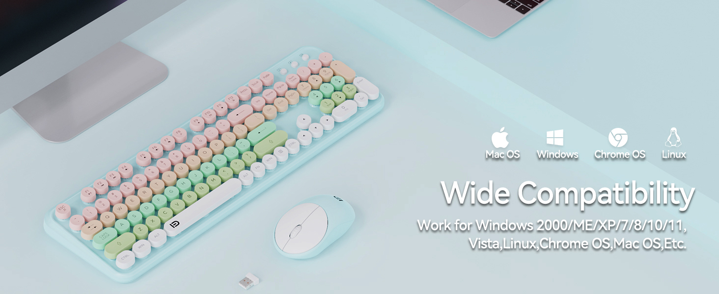 typewriter style keyboard and mouse combo