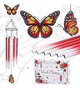 LIRAVENO Butterfly Wind Chimes for Outside - Metal Windchimes Outdoors Patio Garden Yard Backyard...