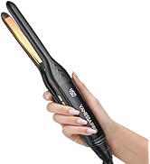 VANESSA PRO Small Flat Irons for Short Hair, Pencil Flat Iron for Edge/Bang/Men's Beard - Travel ...