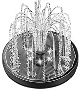 Yzert Glass Panel Solar Fountain with 2200 Mah Battery, 3.5W Floating Water Fountain with 4 Fixed...