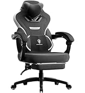 Dowinx Fabric Gaming Chair with Footrest,Big and Tall Game Chair for Heavy People, Gamer Chair wi...