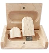 32GB USB 3.0 Wood USB Flash Drive,TATTMOHIK Wood Flash Drive Box Oval Wooden USB Drive Ideal Gift...