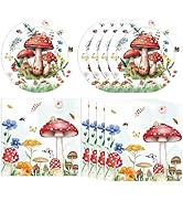 DURYGEN 40PCS Mushroom Birthday Decorations Forest Theme Fairy Birthday Party Decorations Mushroo...