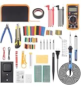 Soldering Iron Kit, Digital Multimeter, 80W Soldering Iron, 5 Soldering Iron Tips, Solder Wire, S...