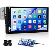 CAMECHO 7" Single Din Car Stereo Bluetooth Car Radio Support Mirror Link FM Radio 1 DIN MP5 Playe...