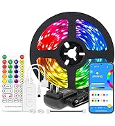 BTF-LIGHTING RGBW Bluetooth Music APP 16.4FT LED Strip Lights RGB+Warm White 3000K 4 Colors in 1 ...