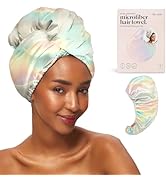 Kitsch Satin Microfiber Hair Towel Wrap for Women - Super Absorbent, Quick Dry, Anti-Frizz - for ...