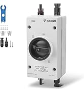 Pjerjzn Solar Panel Disconnect Switch 32Amps 1200V 4P DC Isolator Switch PV System IP66 Waterproo...