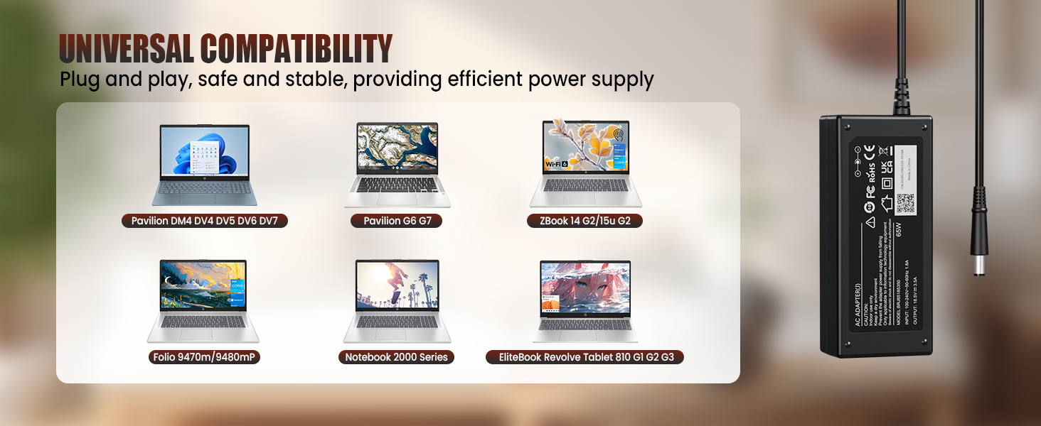 65W Charger Power Cord