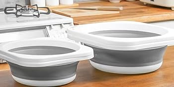 Kitchen dishwashing folding basin