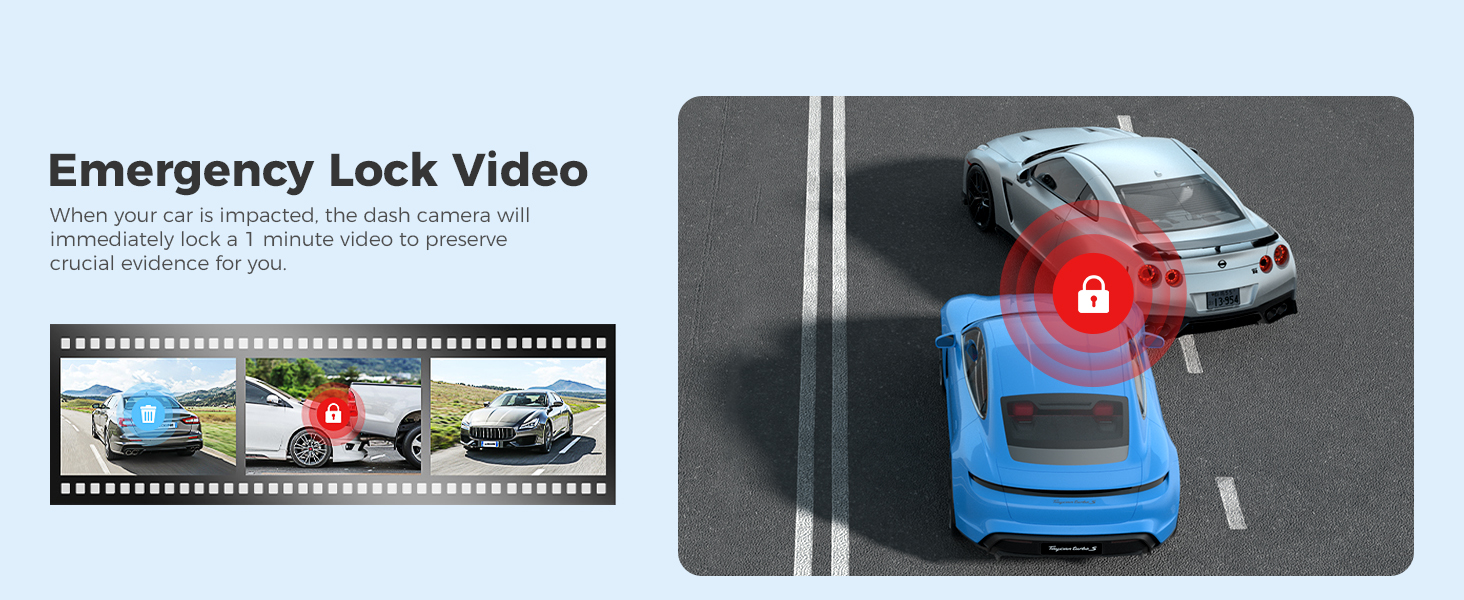 When car is impacted, M330 will immediately lock a 1 minute video to preserve crucial evidence.