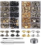 400Pieces (100 Sets) Leather Snap Fastener Kit Tool 5/8inches (15mm) Snap Button kit Snaps for Le...