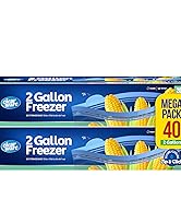 Freezer Gallon Bags - Resealable Plastic Freezer Containers - Reusable Double Zipper Pouches for ...