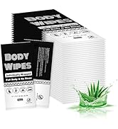 Individually Wrapped Body Wipes Bulk Bath Wipes, Women Men Large Adult Disposable Body Shower Wip...