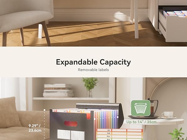 ThinkTex Expanding File Folder 12 Pockets Accordion File Organizer