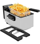 Pukomc Deep Fryer 3 Liter Capacity,1500W Oil Fryer with Adjustable Temperature,Viewing Window,Det...