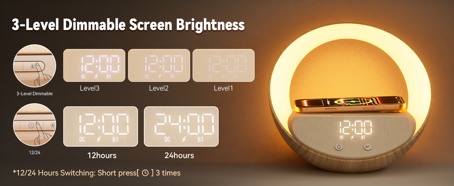 3 level dimmable screen brightness