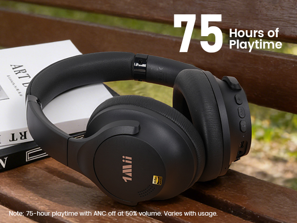 1Mii AI Y8 Active Noise Cancelling Headphones, Wireless Headphones Over Ear Bluetooth 6.0