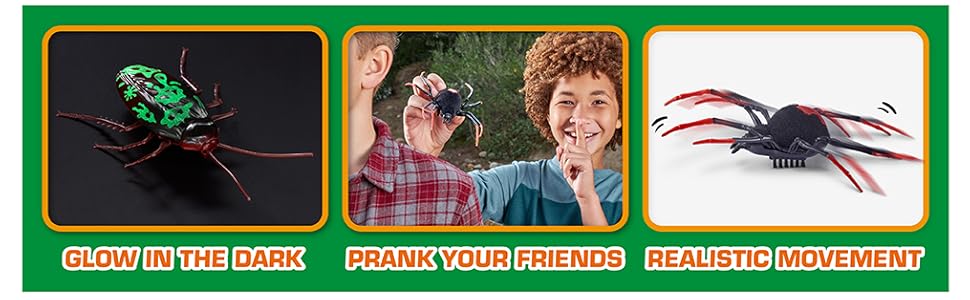 Robo Alive Spiders &amp;amp;amp;amp;amp;amp; Cockroaches glow in the dark prank toy