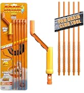 FlexiSnake Pro Drain Weasel Sink Snake Hair Clog Remover Tool, 5 Wands | Sink, Pipe, Bathroom, Ba...