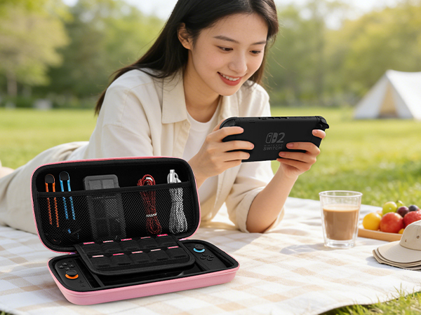 pink switch 2 carrying case